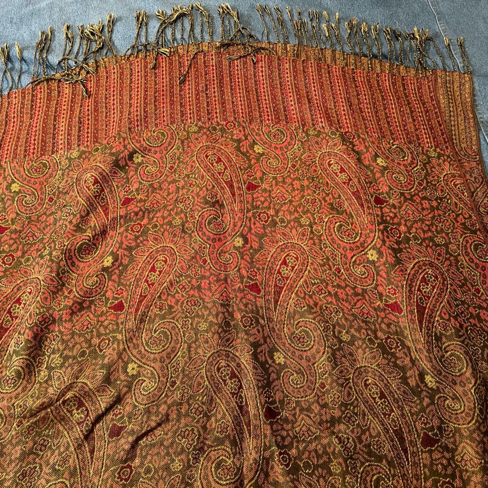 Paisley scarf 27”W x 75”L